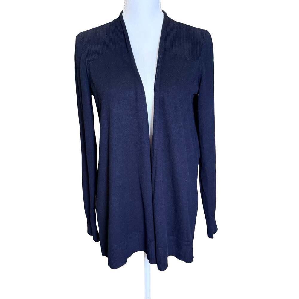 LOFT Outlet Black Open Front Cardigan Size S